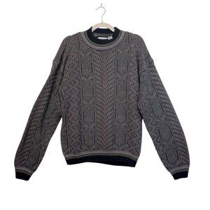 1980's Pacific Crest Vintage Knitted Cosby Crew Neck purple Sweater Large